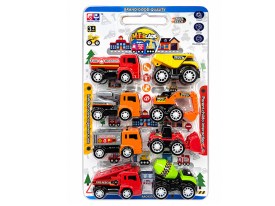 Set 8 vehiculos chicos construccion y bomberos